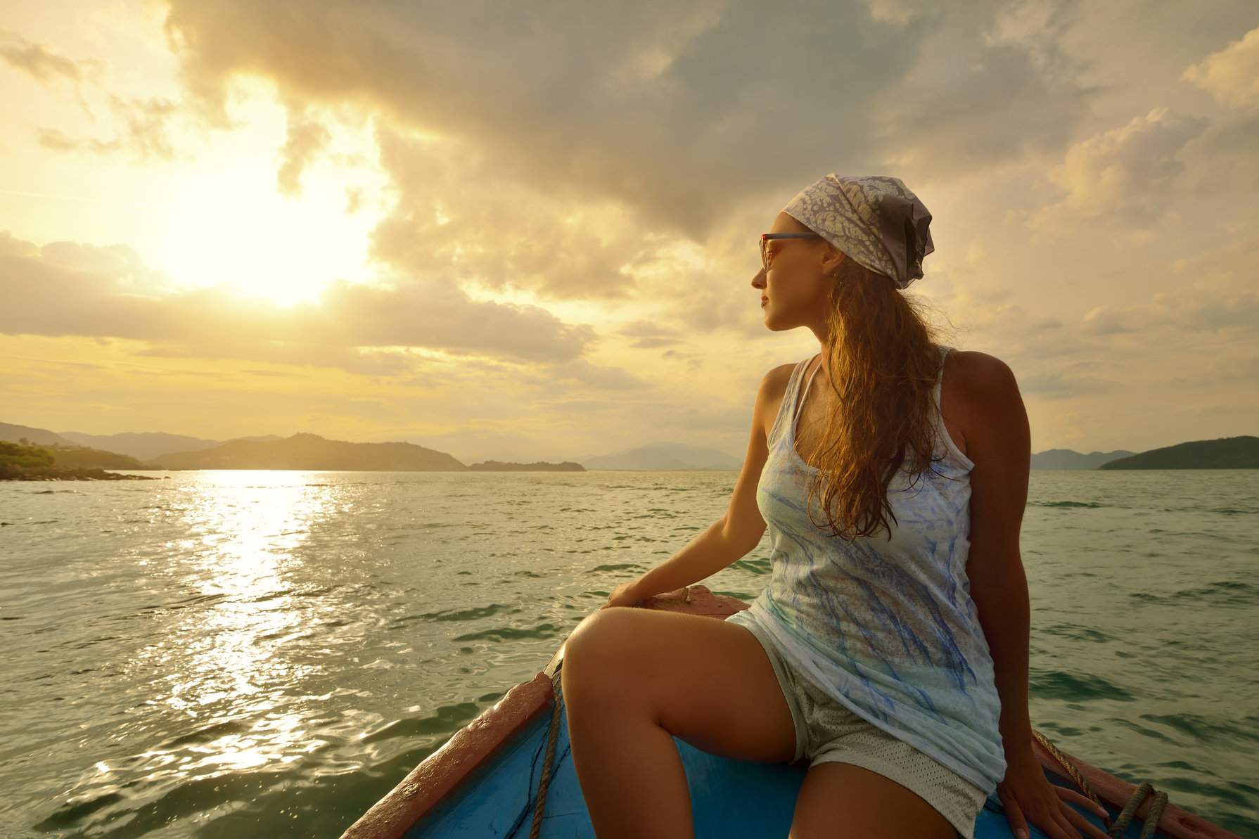 woman in a boat