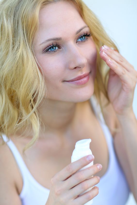 Woman treating dark under eye circles