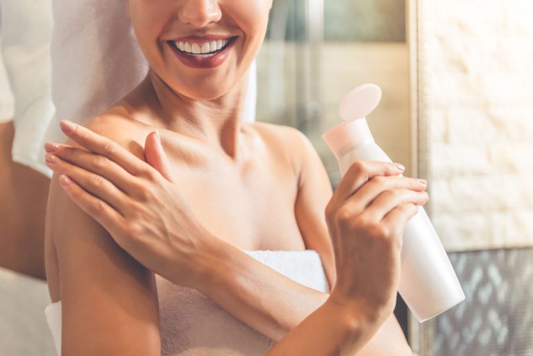 Beautiful woman in bathroom